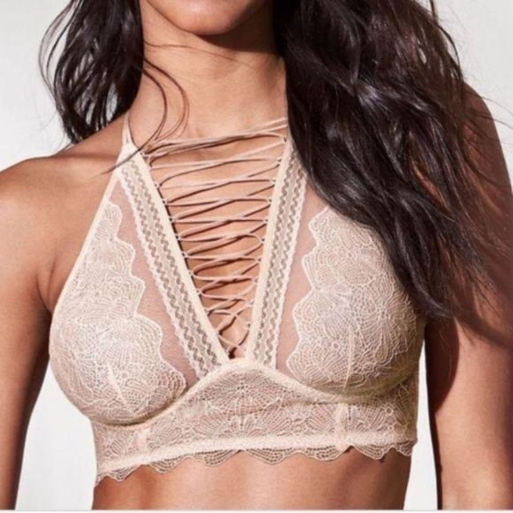 VS S High Neck Bralette Lace Up - Picture 3 of 16